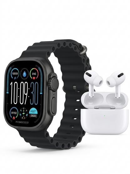 9-in-1 Premium Tech Combo – Series 10 Smartwatch + Wireless Earbuds
