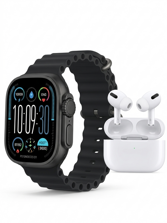 9-in-1 Premium Tech Combo – Series 10 Smartwatch + Wireless Earbuds